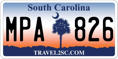 SC license plate MPA826