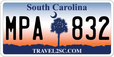 SC license plate MPA832