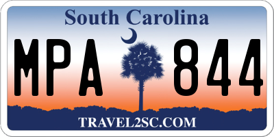 SC license plate MPA844