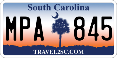SC license plate MPA845