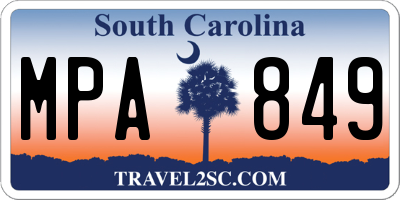 SC license plate MPA849