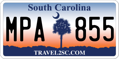 SC license plate MPA855