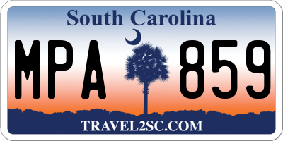 SC license plate MPA859