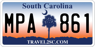 SC license plate MPA861