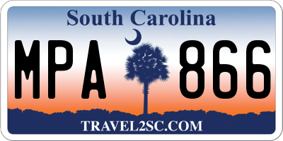 SC license plate MPA866