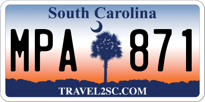 SC license plate MPA871