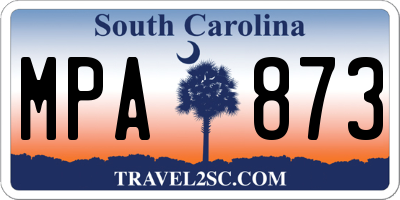 SC license plate MPA873