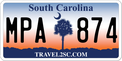 SC license plate MPA874