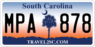 SC license plate MPA878