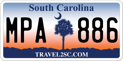 SC license plate MPA886