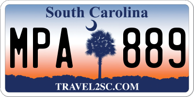 SC license plate MPA889