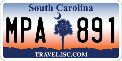 SC license plate MPA891