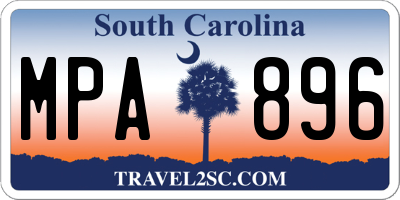 SC license plate MPA896
