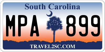 SC license plate MPA899