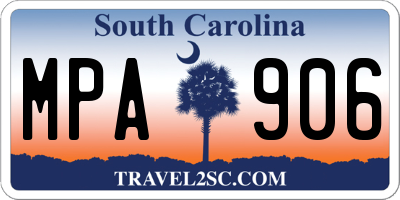 SC license plate MPA906