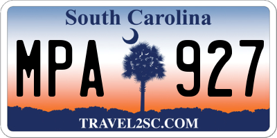 SC license plate MPA927