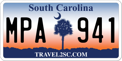 SC license plate MPA941