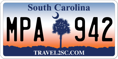 SC license plate MPA942