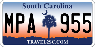 SC license plate MPA955