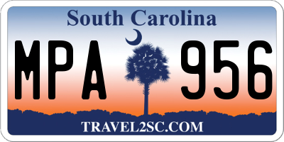 SC license plate MPA956