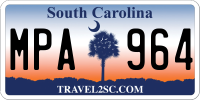 SC license plate MPA964