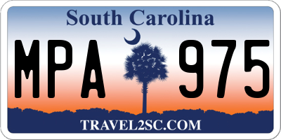 SC license plate MPA975