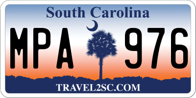 SC license plate MPA976