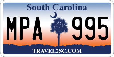 SC license plate MPA995