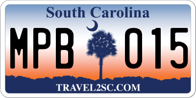 SC license plate MPB015