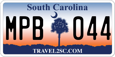 SC license plate MPB044