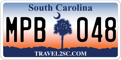 SC license plate MPB048