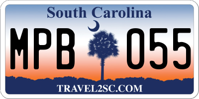 SC license plate MPB055