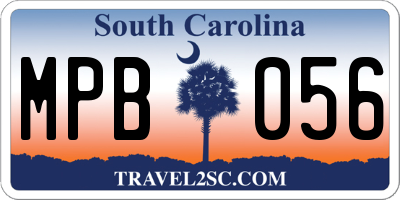 SC license plate MPB056