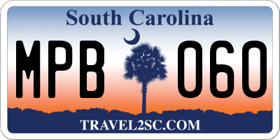 SC license plate MPB060