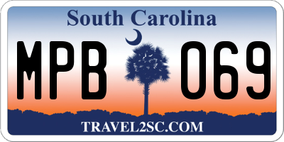 SC license plate MPB069