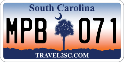 SC license plate MPB071