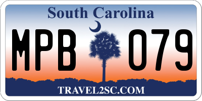 SC license plate MPB079