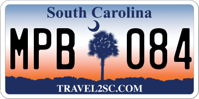 SC license plate MPB084