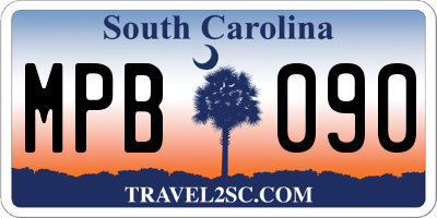 SC license plate MPB090