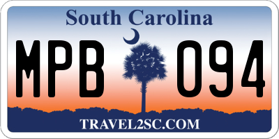 SC license plate MPB094