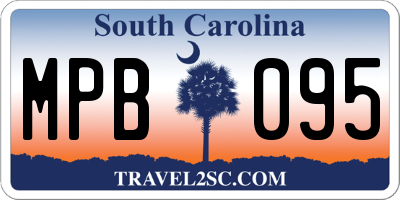 SC license plate MPB095