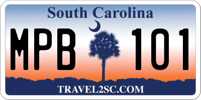 SC license plate MPB101