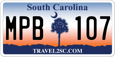 SC license plate MPB107