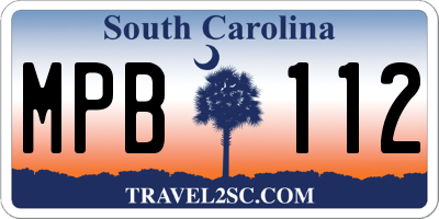 SC license plate MPB112