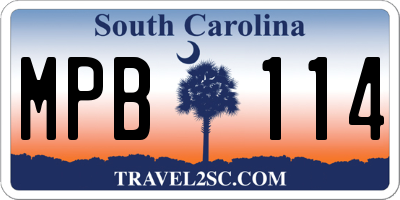 SC license plate MPB114