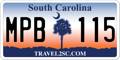 SC license plate MPB115