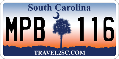 SC license plate MPB116