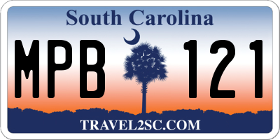 SC license plate MPB121