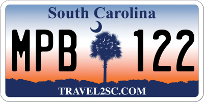 SC license plate MPB122