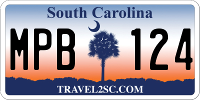 SC license plate MPB124